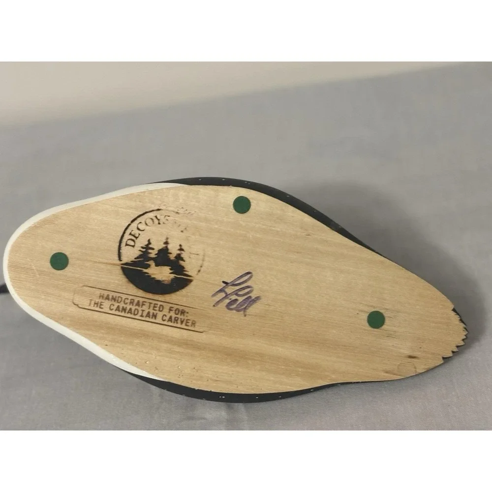 Decoys By Larry Fell, Signed Loon Hunting Hand Carved Wood Decoy Canada